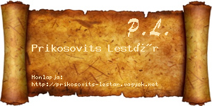Prikosovits Lestár névjegykártya